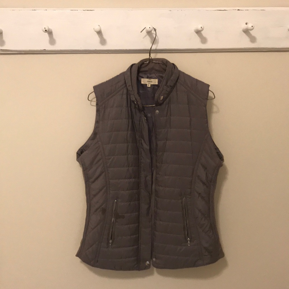 Gray Puffer Jacket - Sleeveless - Size M